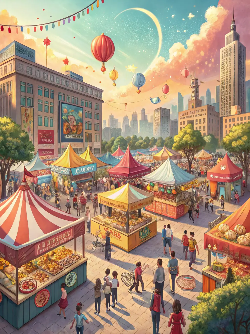A dynamic shot of a multidisciplinary arts festival organized by the association, featuring various art forms like dance, music, and visual arts.